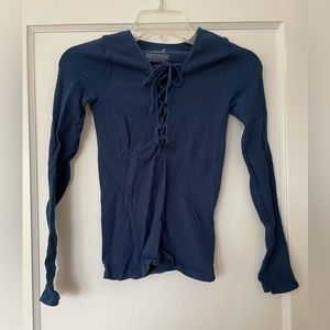 Intimately free people long sleeve lace up top